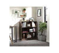 Bibliothèque en bois avec cubes ouverts et étagères - 86 x 28 x 94.5 cm - marron rustique