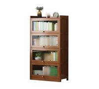 Bibliothèque en bois avec portes pour objets de collection et jouets, étagère de rangement à plusieurs niveaux pour la maison, le salon, la salle de jeux, la chambre à coucher, marron (60 x 31 x 140