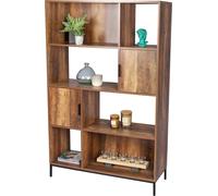 Bibliothèque en bois avec structure métallique, collection JAYCE - Dimensions 100x35x156 cm