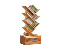 Bibliothèque en bois avec tiroir, nizer verticale, bibliothèque moderne autoportante, solution de rangement pour la maison et le bureau, étagère élégante pour salon et chambre à coucher
