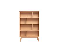 Bibliothèque scandinave en bois clair chêne 8 casiers L110 cm INGRID