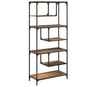 vidaXL Bibliothèque en bois d'ingénierie 81x36x176 cm - Bois ancien, 6 étagères, style industriel