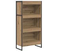 Bibliothèque en bois d'ingénierie - vidaXL - Chêne Artisan - 60x30x121 cm - Durable - Pieds en acier - Assemblage requis