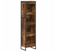 Bibliothèque en bois d'ingénierie - vidaXL - Chêne Fumé - 40x30x155 cm - Durable - Pieds en acier - Assemblage requis