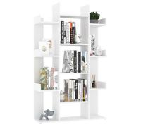 Bibliothèque en bois d'ingénierie - WIENS - Blanc - 86x25,5x140 cm - 13 compartiments - Style Scandinave Moderne