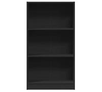 Bibliothèque en bois d'ingénierie - WIENS - Noir - 60x24x109 cm - Style Scandinave Moderne - Facile à nettoyer
