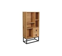 Bibliothèque 5 Niches Et 2 Tiroirs En Bois Et Métal - Micky Multicolore