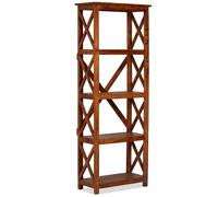 Bibliothèque en bois massif avec finition couleur miel 60x30x160 cm