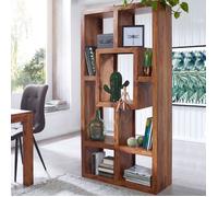 Bibliothèque en bois massif de Sheesham - NO NAME - 90 x 180 cm - Marron foncé - Certifié FSC®