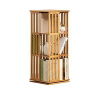 Bibliothèque en bois rotative à 360° pour salon, chambre à coucher, petit espace rond, étagère mobile à poser au sol A3 Nizer