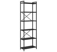 Bibliothèque en bois - Système d'étagères modernes en chêne noir - 60 x 30 x 188 cm - Rangement stable pour livres et décoration - Idéale pour le salon, le bureau et les petites pièces