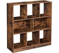 Bibliothèque en bois VASAGLE avec cubes ouverts et étagères 86 x 28 x 94,5 cm (L x l x H), Marron rustique LBC52BX Marron rustique G