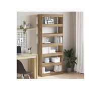 vidaXL Bibliothèque chêne artisanal 80 x 30 x 198 cm – Bois d'ingénierie, moderne
