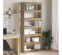 vidaXL Bibliothèque chêne artisanal 80 x 30 x 198 cm – Bois d'ingénierie, moderne