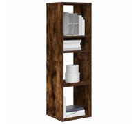 Bibliothèque en chêne fumé 34 x 31 x 112 cm en matériau bois robuste organisateur cube polyvalent pour livres et décoration, idéale pour le salon, le bureau ou la chambre à coucher