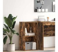Bibliothèque en chêne fumé, 40 x 30 x 77 cm, robuste, avec compartiments ouverts, pour livres, DVD, CD, articles de décoration, organisateur de rangement polyvalent pour salon, bureau, chambre à