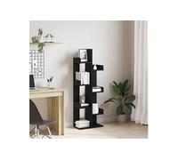 vidaXL Bibliothèque rectangulaire Chêne Noir 48×25,5×140 cm Bois d'ingénierie Moderne Gain de place