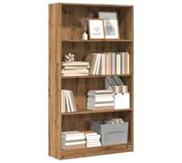 Bibliothèque en chêne pour économiser de l'espace 80 x 24 x 143 cm Rangement polyvalent pour salon, chambre à coucher et bureau Organiseur en bois élégant et fonctionnel