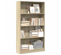 Bibliothèque en chêne Sonoma - 80 x 24 x 143 cm - Économie d'espace - Pour livres, magazines et décoration d'intérieur - Parfaite pour le salon et le bureau