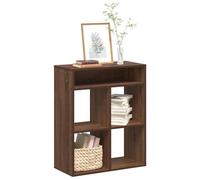 Bibliothèque en contreplaqué chêne marron 66 x 31 x 80 cm | Rangement peu encombrant pour livres et articles de décoration | Parfait pour le salon, l'entrée et le bureau
