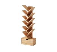 Bibliothèque en Forme d'arbre à Livres, Tour de bibliothèque étroite, étagère Peu encombrante avec Armoire de Rangement, étagère d'angle pour Salon, Chambre et Bureau à Domicile, Couleur Bois Massif,