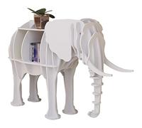 Bibliothèque en forme d'éléphant de dessin animé pour garçons, bibliothèque de livres, décoration de centre commercial de style nordique, étagère du sol au plafond (couleur : blanc, taille : 117 x 36
