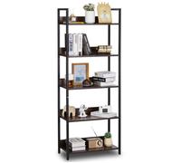 Bibliothèque en Métal-VEVOR-Étagère Industrielle à 5 Niveaux- Étagère de Rangement sur Pied-pour Salon, Chambre et Bureau
