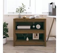Bibliothèque en pin massif marron miel, 80 x 35 x 68 cm, matériau robuste, beaucoup d'espace de rangement, idéale pour les magazines, les livres et les décorations, polyvalente