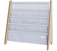 3 Sprouts - Bibliothèque Enfant en Bois - Rangement Livres et Jouets - Étagère Montessori - Vichy Bleu