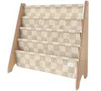 3 Sprouts Bibliothèque Damier en tissu recyclé Beige