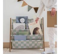 Bibliothèque en tissu recyclé Damier Vert