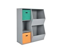 Bibliotheque enfant 2 paniers de rangement meuble de rangement pour enfant 3 cubes 2 grandes boîtes rangement ouvertes g