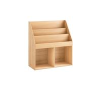Bibliothèque Enfant SoBuy Rangement Jouet Enfant 3 Étagères 2 Compartiments Meuble Chambre et Salon Naturel 73x30x80 cm