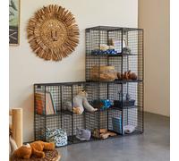 Bibliothèque Enfant 3 Modules En Métal Sona Noir TU