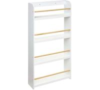 Bibliothèque enfant 4 étagères coloris blanc - Longueur 55 x Profondeur 15 x Hauteur 118 cm