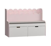Bibliothèque enfant avec banc Vestnes 100 x 45 x 70 cm rose blanc
