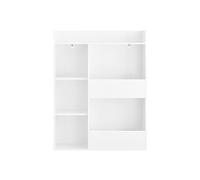 Bibliothèque Enfant avec Compartiments, Etagère et Porte-revues, Blanche