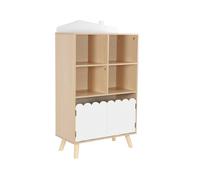 sweeek - Bibliothèque Enfant Blanche 2 Portes et 4 étagères