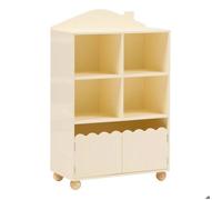 Atmosphera Bibliothèque enfant Bouli – 2 portes, 4 cases, Beige, 60x30x94,5 cm