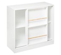Bibliothèque Enfant coulissante - Blanc 75x76 cm - Atmosphera créateur d'intérieur