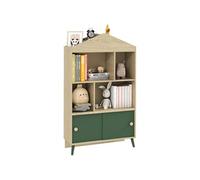 AIYAPLAY Bibliothèque Enfant Rangement Livre Enfant étagère Chambre Enfant Meuble de Rangement pour Jouets avec 4 niches, Placard pour Salle de Jeux, Chambre d'enfant, Salon - 80 x 30 x 140,5 cm Vert