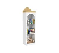 Bibliothèque enfant design nuage - 4 niveaux rangement - bois de pin MDF blanc