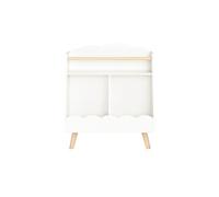 Bibliothèque Enfant, Etagère de Rangement pour Jouets, 2 Compartiments, Blanche