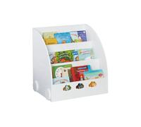 Bibliothèque enfant GINGER HOME CLOUD - Meuble à livres en bois blanc, 3 compartiments, design nuage, 64x53x59 cm