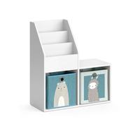 Bibliothèque enfant Luigi 30.9x79cm Mini avec 2 boîtes pliantes opt.6 Blanc Vicco 36225