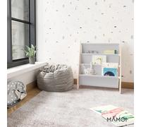 Bibliothèque enfant mamoi en bois & tissu - 52×25×63 cm - gris