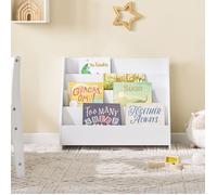 Bibliothèque enfant - SOBUY - 70x30x60 cm - 4 niveaux - Compartiment bas - Blanc - Sécurité renforcée - Design compact