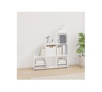 vidaXL Bibliothèque escalier Blanc brillant 107 cm Bois d'ingénierie342605 Blanc G