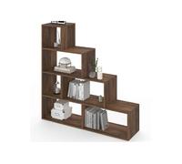 IDMarket - Bibliothèque escalier Lina Effet Noyer