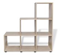 Bibliothèque/étagère 107 cm Couleur - vidaXL - bois d'ingénierie - chêne - 6 compartiments - 104 x 29 x 107 cm - matériau durable hd